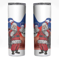 Slovenia Santa Christmas Skinny Tumbler Slovenija Vesel Bozic Flag Style - Wonder Print Shop