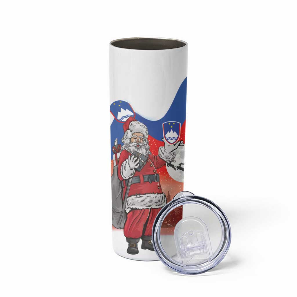 Slovenia Santa Christmas Skinny Tumbler Slovenija Vesel Bozic Flag Style - Wonder Print Shop