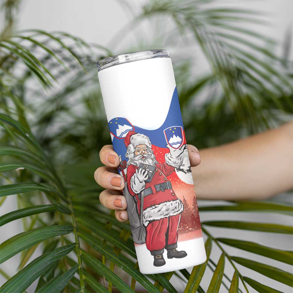 Slovenia Santa Christmas Skinny Tumbler Slovenija Vesel Bozic Flag Style - Wonder Print Shop
