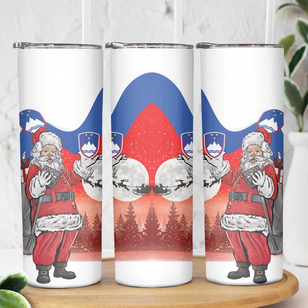 Slovenia Santa Christmas Skinny Tumbler Slovenija Vesel Bozic Flag Style - Wonder Print Shop