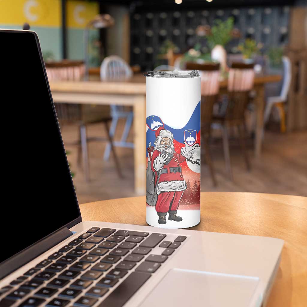 Slovenia Santa Christmas Skinny Tumbler Slovenija Vesel Bozic Flag Style - Wonder Print Shop