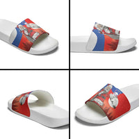 Slovenia Santa Christmas Slide Sandals Slovenija Vesel Bozic Flag Style - Wonder Print Shop