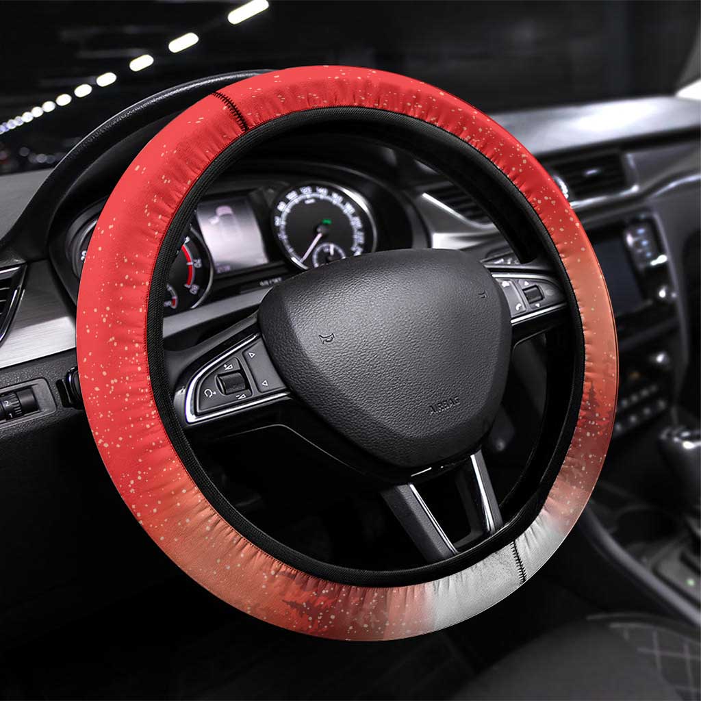 Slovenia Santa Christmas Steering Wheel Cover Slovenija Vesel Bozic Flag Style - Wonder Print Shop