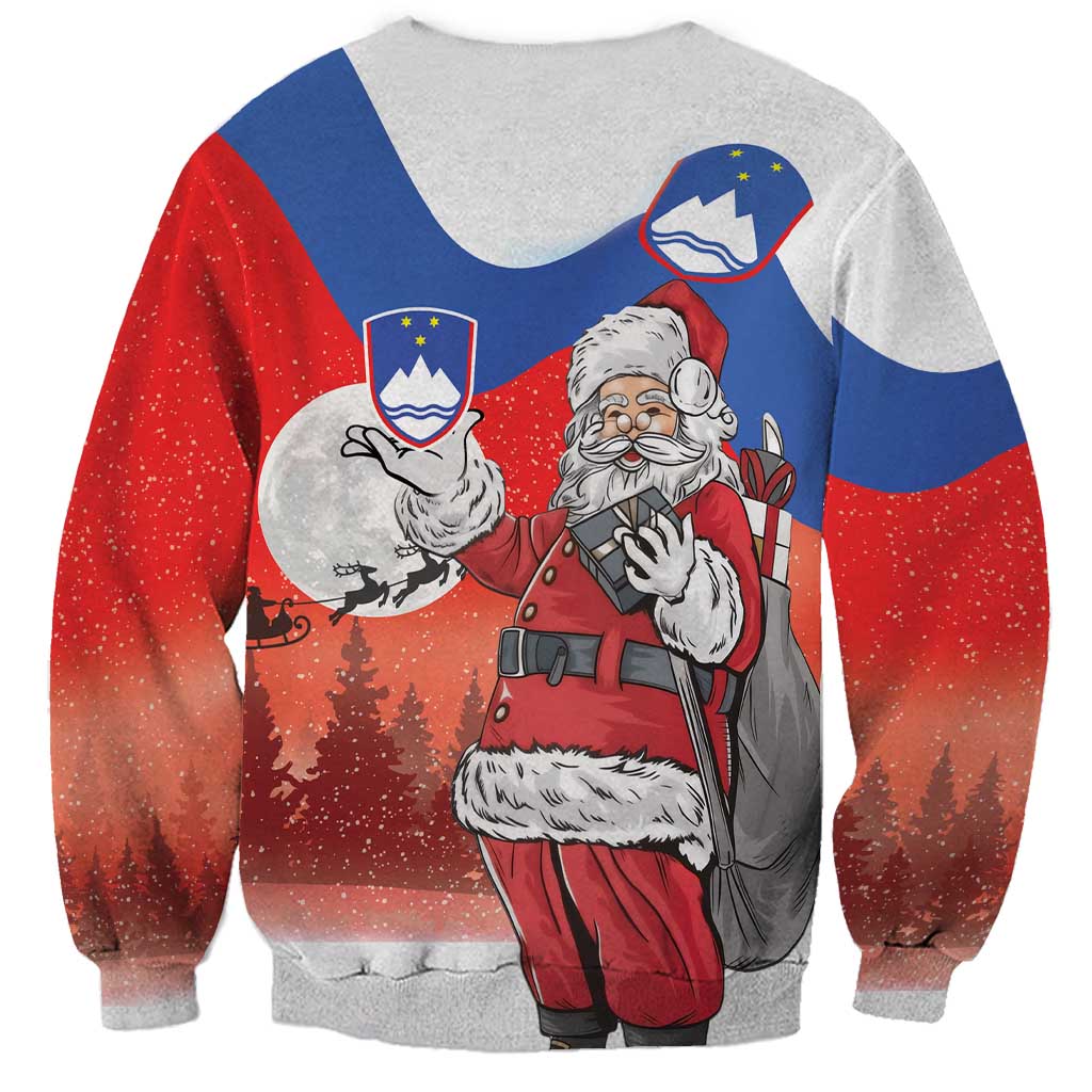 Slovenia Santa Christmas Sweatshirt Slovenija Vesel Bozic Flag Style - Wonder Print Shop