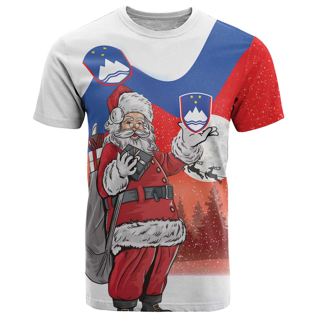 Slovenia Santa Christmas T Shirt Slovenija Vesel Bozic Flag Style - Wonder Print Shop