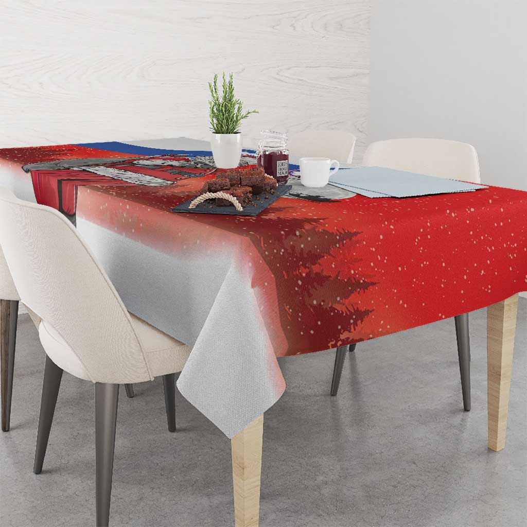 Slovenia Santa Christmas Tablecloth Slovenija Vesel Bozic Flag Style - Wonder Print Shop