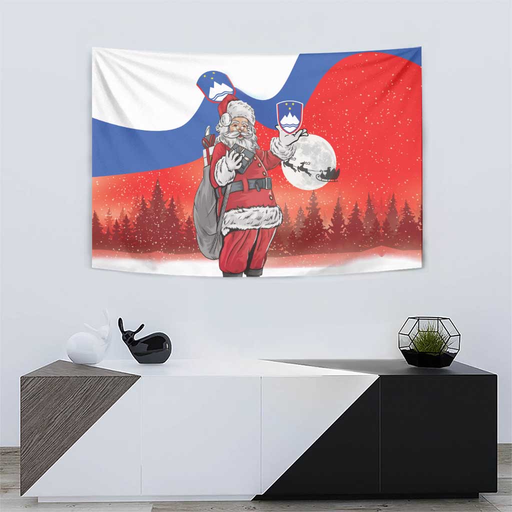 Slovenia Santa Christmas Tapestry Slovenija Vesel Bozic Flag Style - Wonder Print Shop