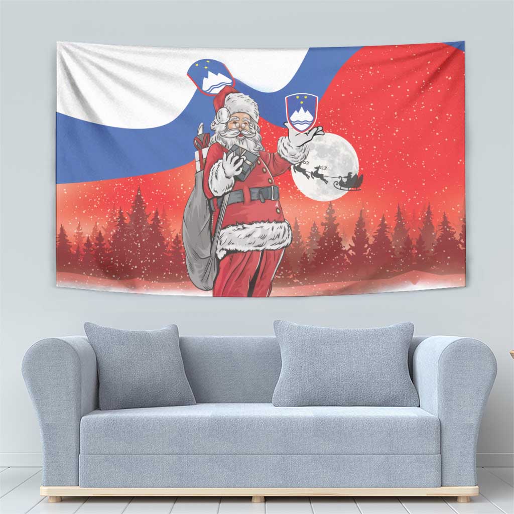 Slovenia Santa Christmas Tapestry Slovenija Vesel Bozic Flag Style - Wonder Print Shop