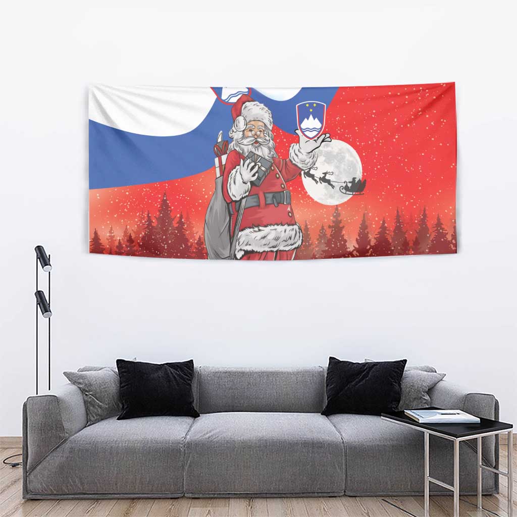 Slovenia Santa Christmas Tapestry Slovenija Vesel Bozic Flag Style - Wonder Print Shop