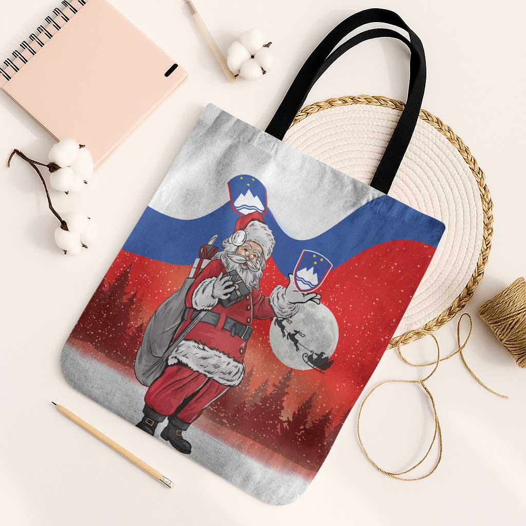 Slovenia Santa Christmas Tote Bag Slovenija Vesel Bozic Flag Style - Wonder Print Shop