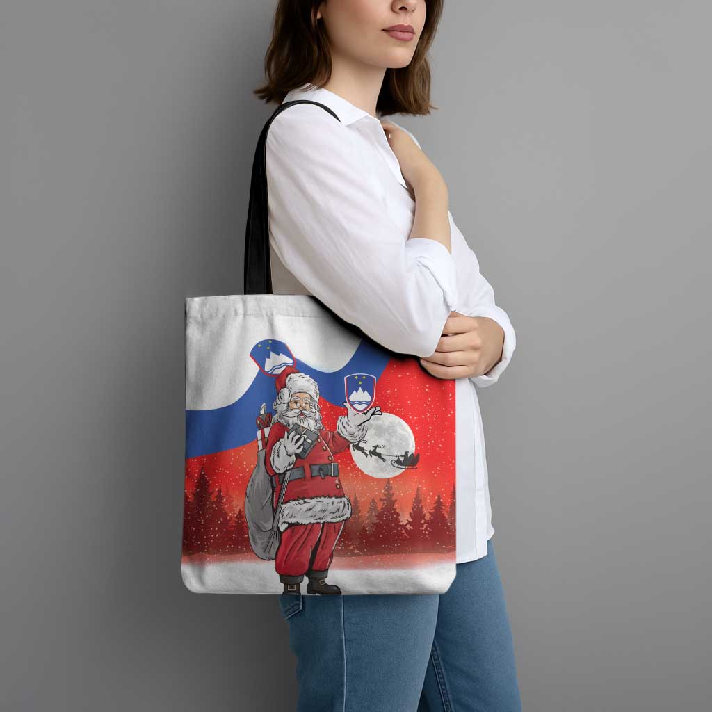 Slovenia Santa Christmas Tote Bag Slovenija Vesel Bozic Flag Style - Wonder Print Shop