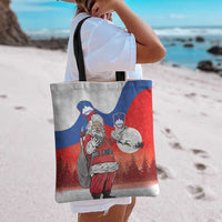 Slovenia Santa Christmas Tote Bag Slovenija Vesel Bozic Flag Style - Wonder Print Shop