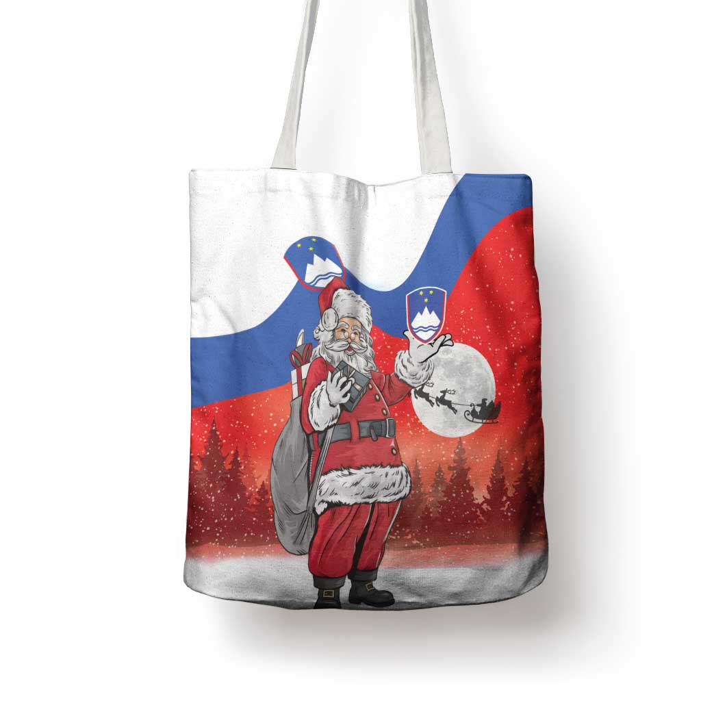 Slovenia Santa Christmas Tote Bag Slovenija Vesel Bozic Flag Style - Wonder Print Shop