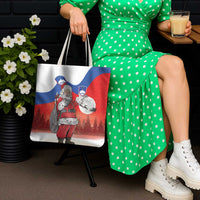 Slovenia Santa Christmas Tote Bag Slovenija Vesel Bozic Flag Style - Wonder Print Shop