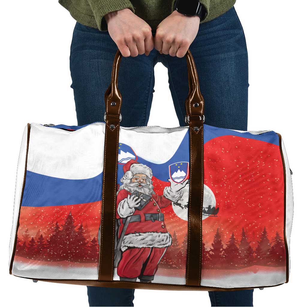 Slovenia Santa Christmas Travel Bag Slovenija Vesel Bozic Flag Style - Wonder Print Shop