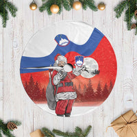 Slovenia Santa Christmas Tree Skirt Slovenija Vesel Bozic Flag Style - Wonder Print Shop