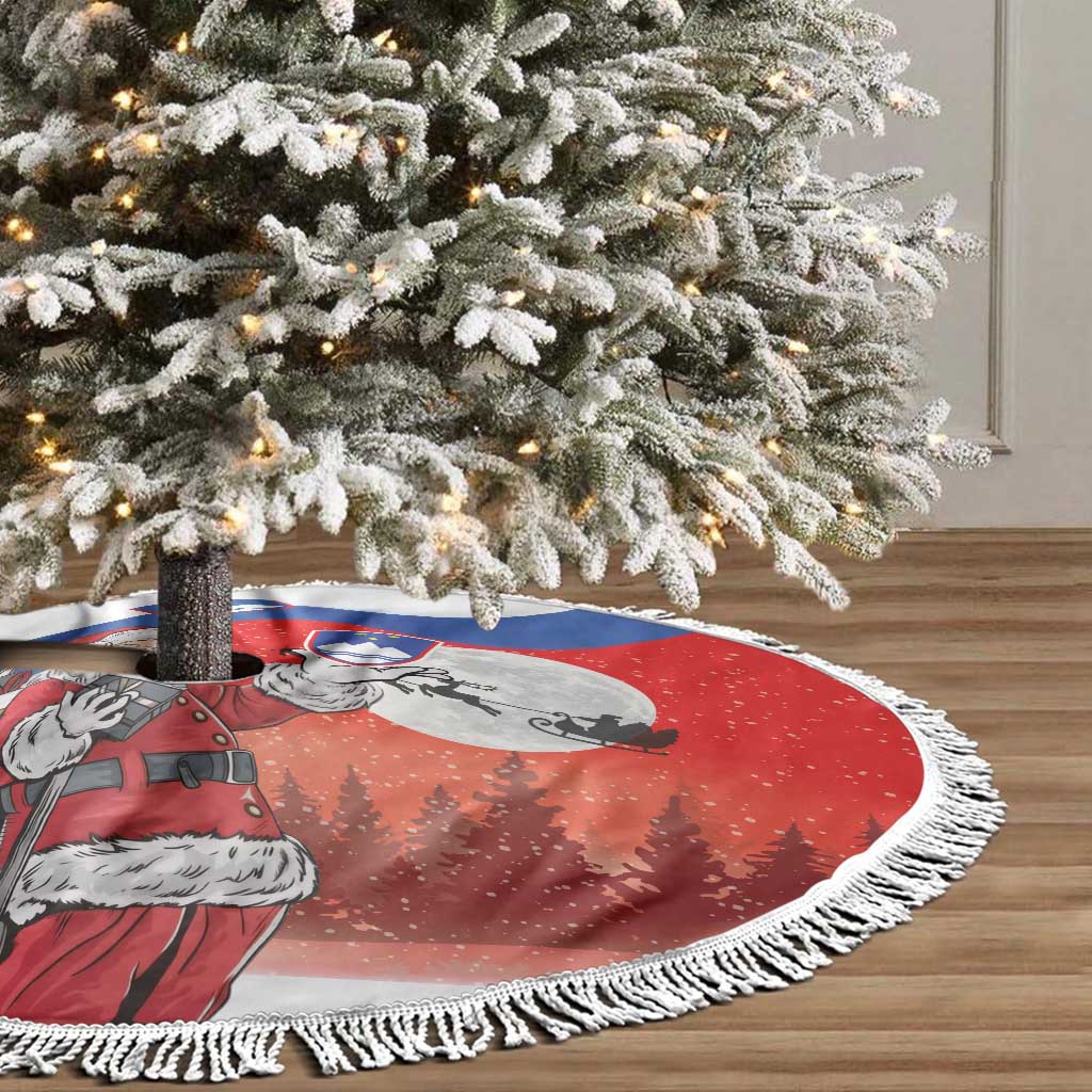 Slovenia Santa Christmas Tree Skirt Slovenija Vesel Bozic Flag Style - Wonder Print Shop