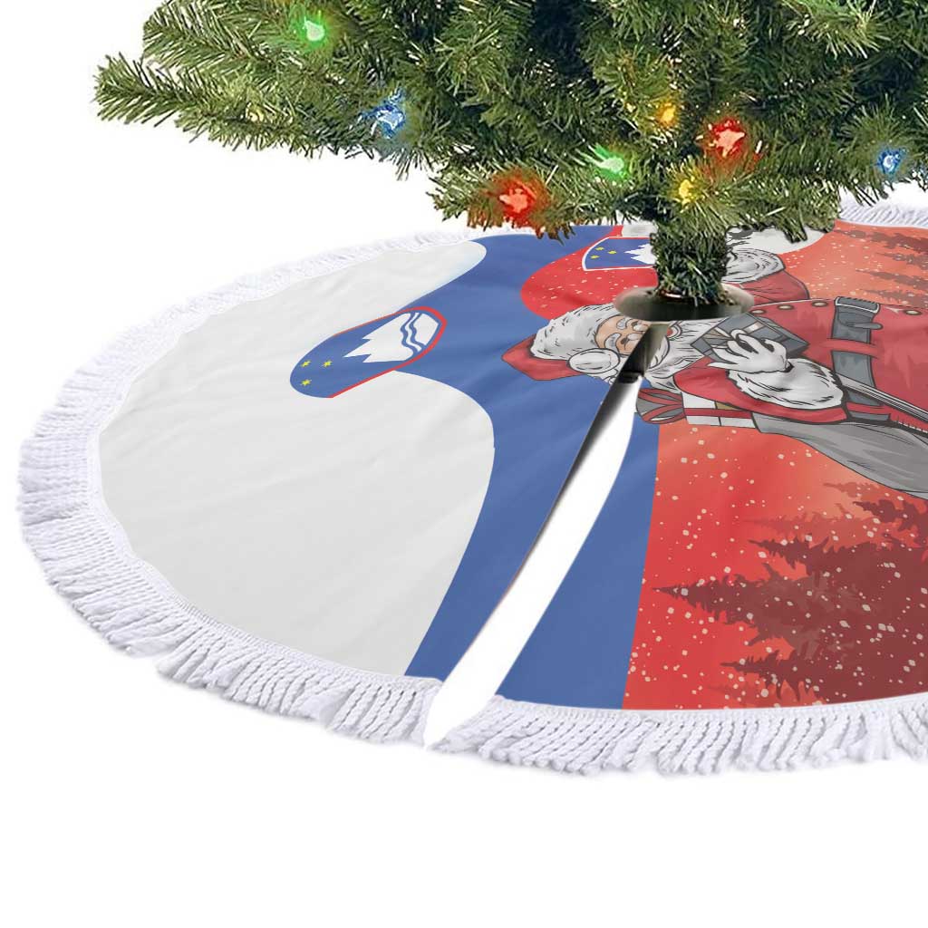 Slovenia Santa Christmas Tree Skirt Slovenija Vesel Bozic Flag Style - Wonder Print Shop