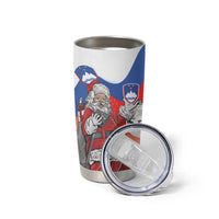Slovenia Santa Christmas Tumbler Cup Slovenija Vesel Bozic Flag Style - Wonder Print Shop