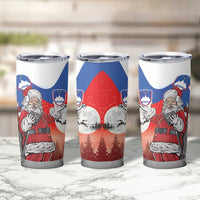 Slovenia Santa Christmas Tumbler Cup Slovenija Vesel Bozic Flag Style - Wonder Print Shop
