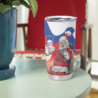 Slovenia Santa Christmas Tumbler Cup Slovenija Vesel Bozic Flag Style - Wonder Print Shop