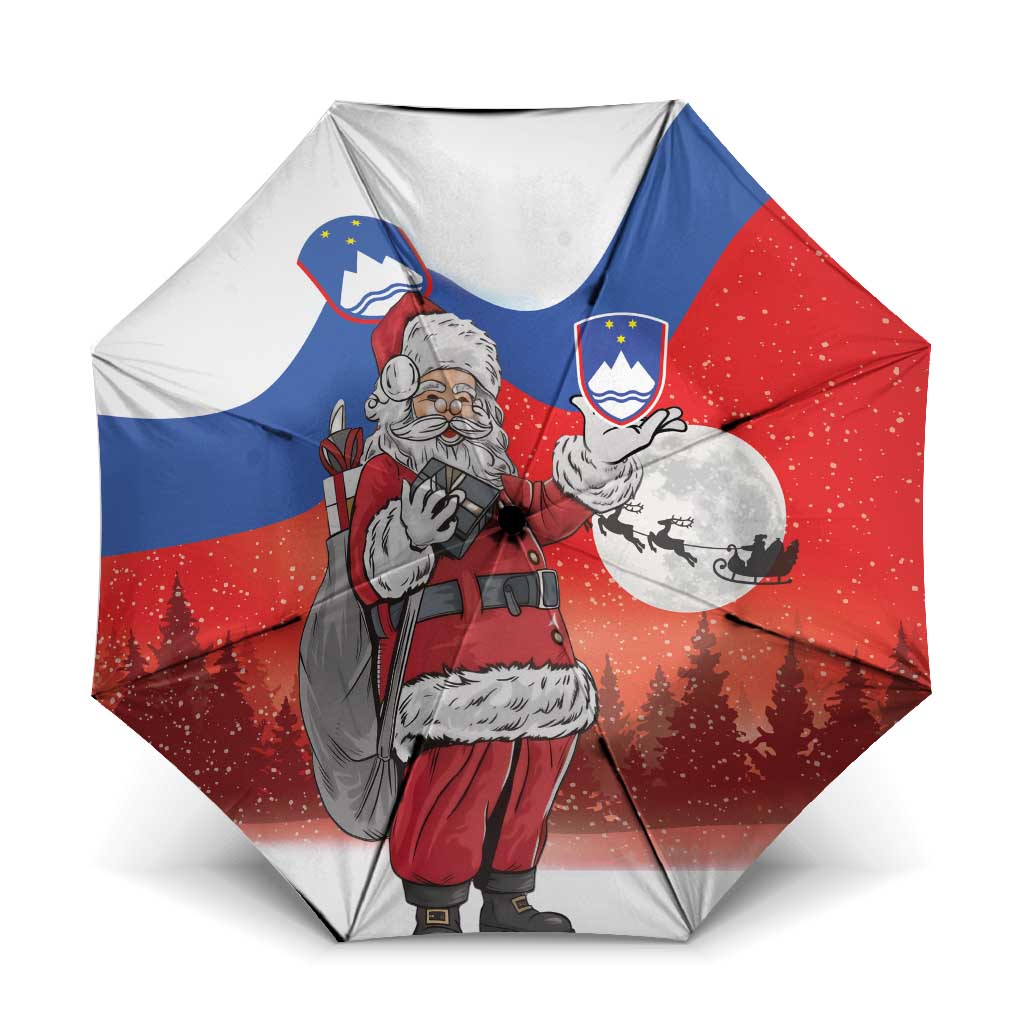 Slovenia Santa Christmas Umbrella Slovenija Vesel Bozic Flag Style - Wonder Print Shop
