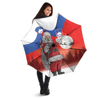 Slovenia Santa Christmas Umbrella Slovenija Vesel Bozic Flag Style - Wonder Print Shop