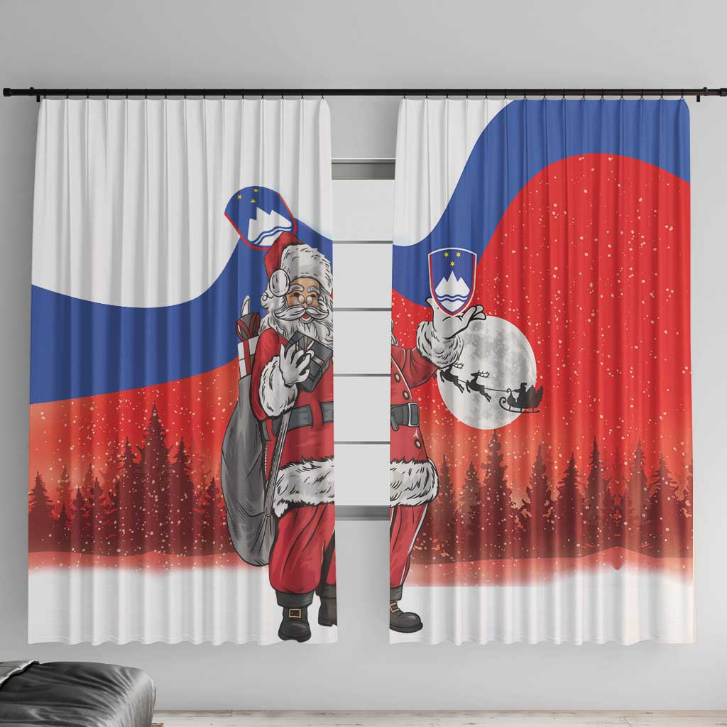 Slovenia Santa Christmas Window Curtain Slovenija Vesel Bozic Flag Style - Wonder Print Shop