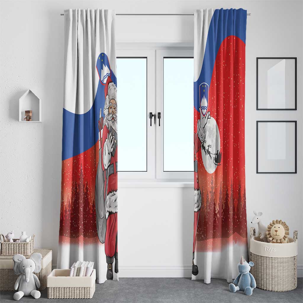 Slovenia Santa Christmas Window Curtain Slovenija Vesel Bozic Flag Style - Wonder Print Shop