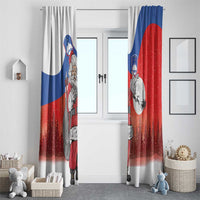Slovenia Santa Christmas Window Curtain Slovenija Vesel Bozic Flag Style - Wonder Print Shop