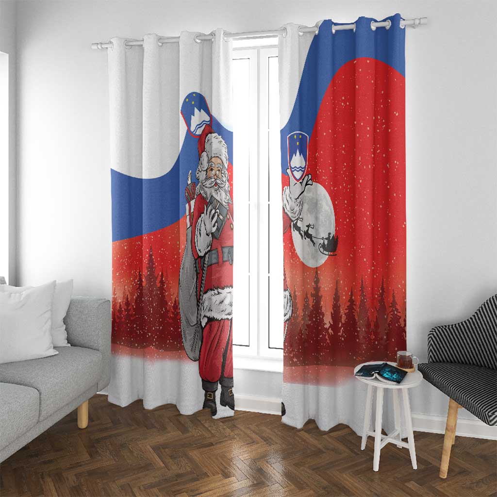 Slovenia Santa Christmas Window Curtain Slovenija Vesel Bozic Flag Style - Wonder Print Shop