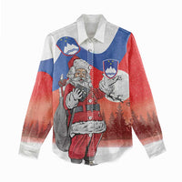 Slovenia Santa Christmas Women Casual Shirt Slovenija Vesel Bozic Flag Style - Wonder Print Shop