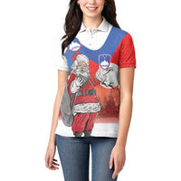 Slovenia Santa Christmas Women Polo Shirt Slovenija Vesel Bozic Flag Style - Wonder Print Shop