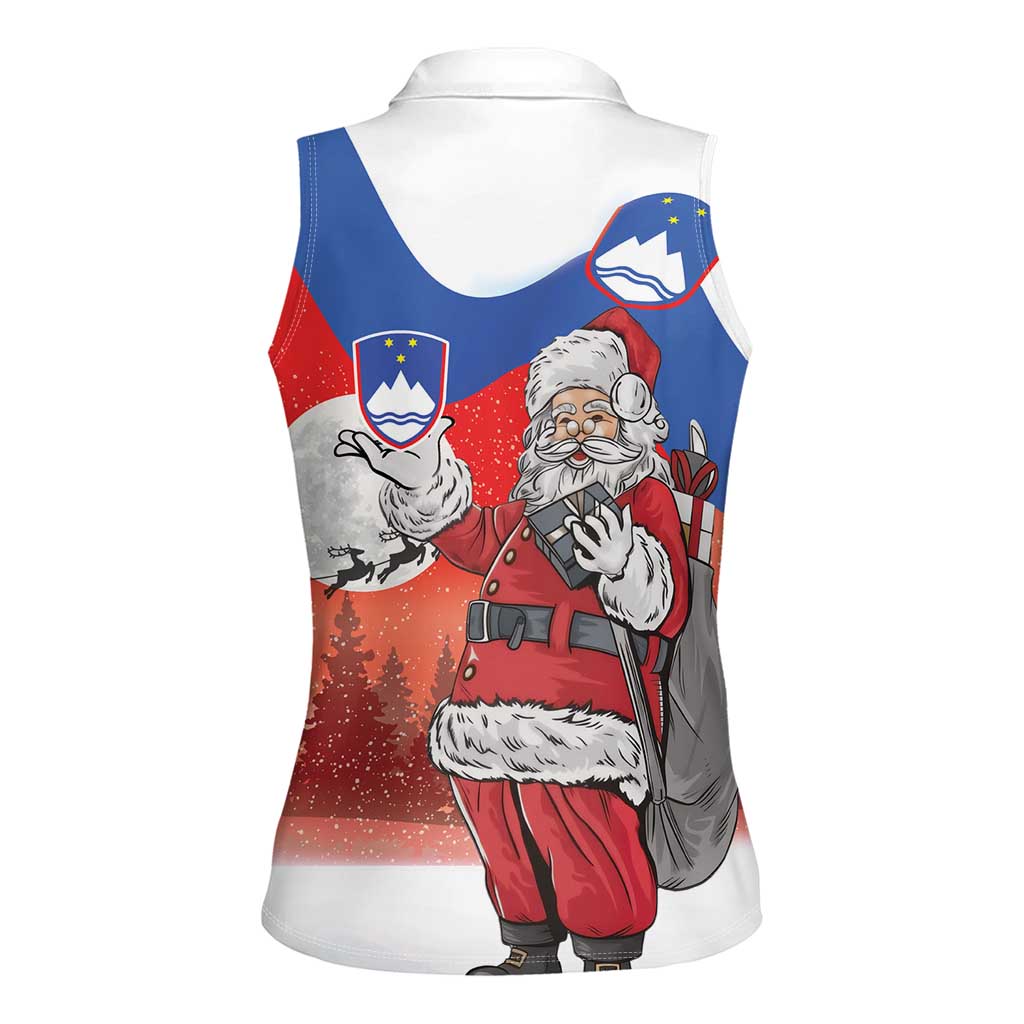 Slovenia Santa Christmas Women Sleeveless Polo Shirt Slovenija Vesel Bozic Flag Style - Wonder Print Shop