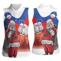 Slovenia Santa Christmas Women Sleeveless Polo Shirt Slovenija Vesel Bozic Flag Style - Wonder Print Shop