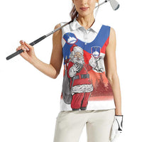 Slovenia Santa Christmas Women Sleeveless Polo Shirt Slovenija Vesel Bozic Flag Style - Wonder Print Shop