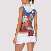 Slovenia Santa Christmas Women Sleeveless Polo Shirt Slovenija Vesel Bozic Flag Style - Wonder Print Shop