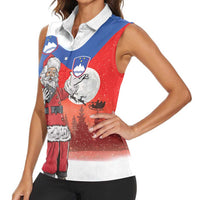 Slovenia Santa Christmas Women Sleeveless Polo Shirt Slovenija Vesel Bozic Flag Style - Wonder Print Shop