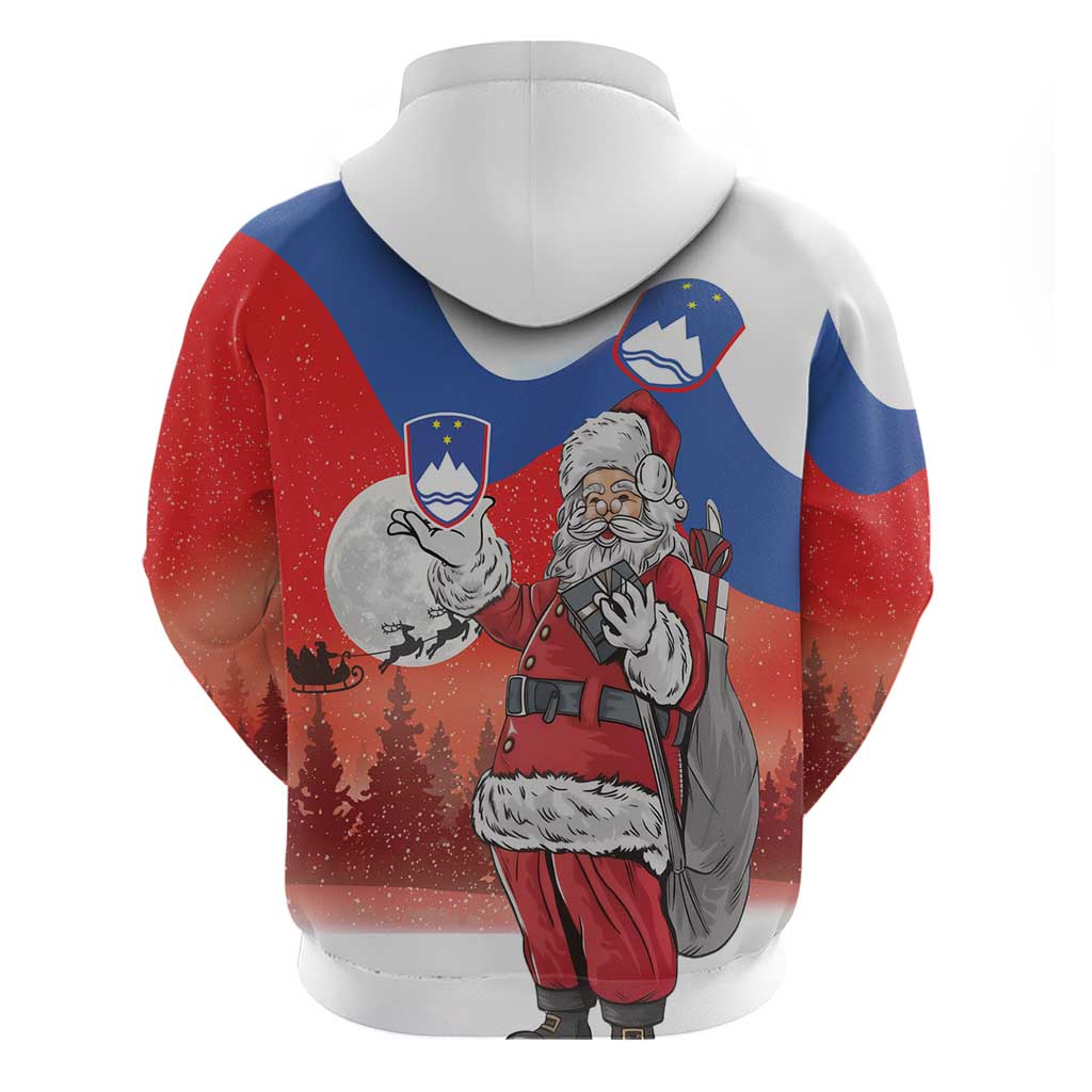 Slovenia Santa Christmas Zip Hoodie Slovenija Vesel Bozic Flag Style - Wonder Print Shop