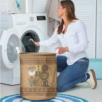 Western Cowboy Christmas Laundry Basket Cowboy Santa Ho Ho Ho Retro - Wonder Print Shop