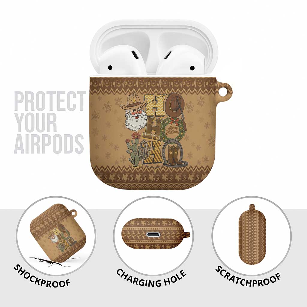 Western Cowboy Christmas AirPods Case Cowboy Santa Ho Ho Ho Retro - Wonder Print Shop