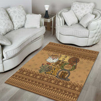 Western Cowboy Christmas Area Rug Cowboy Santa Ho Ho Ho Retro - Wonder Print Shop