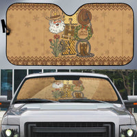 Western Cowboy Christmas Auto Sun Shade Cowboy Santa Ho Ho Ho Retro - Wonder Print Shop
