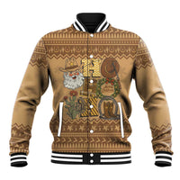 Western Cowboy Christmas Baseball Jacket Cowboy Santa Ho Ho Ho Retro - Wonder Print Shop