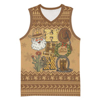 Western Cowboy Christmas Basketball Jersey Cowboy Santa Ho Ho Ho Retro - Wonder Print Shop