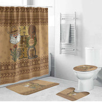 Western Cowboy Christmas Bathroom Set Cowboy Santa Ho Ho Ho Retro - Wonder Print Shop
