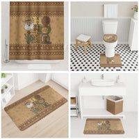 Western Cowboy Christmas Bathroom Set Cowboy Santa Ho Ho Ho Retro - Wonder Print Shop