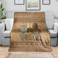 Western Cowboy Christmas Blanket Cowboy Santa Ho Ho Ho Retro - Wonder Print Shop