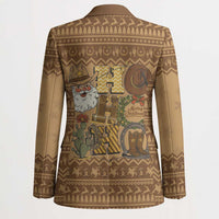 Western Cowboy Christmas Blazer Cowboy Santa Ho Ho Ho Retro - Wonder Print Shop