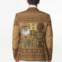 Western Cowboy Christmas Blazer Cowboy Santa Ho Ho Ho Retro - Wonder Print Shop
